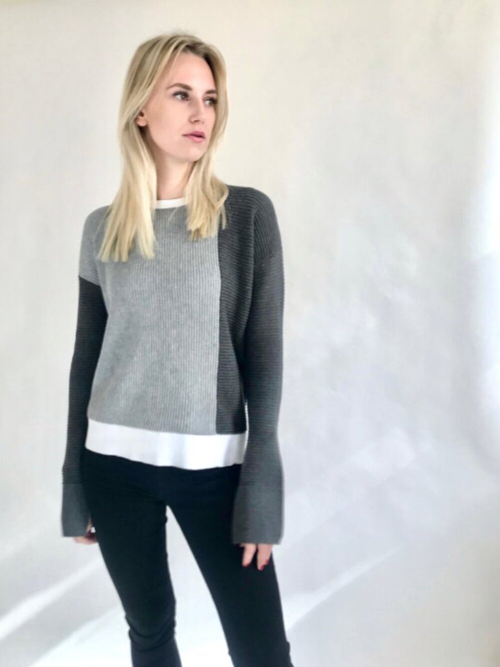 Pima Cotton Color-Block Top
